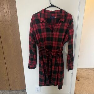 Flannel shirt dress